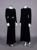 TWO BLACK VELVET EVENING GOWNS, USA, LATE 1930s