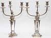 THREE LIGHT SILVERPLATED CANDELABRA EARLY 19TH C.