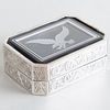 Silver Plate Mounted Rock Crystal and Hardstone Snuff Box