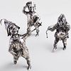 Three Buccellatti Silver Models of Dwarf Actors
