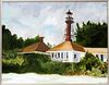 PETKOFF OIL ON CANVAS LIGHT HOUSE ON WATERS EDGE