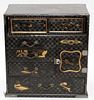 CHINOISERIE LACQUERED JEWELRY CHEST EARLY 20TH C.