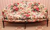 LOUIS XVI INFLUENCED FLORAL UPHOLSTERED SETTEE