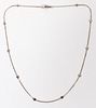 .50CT DIAMOND AND 14KT WHITE GOLD STATION NECKLACE