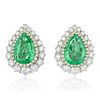 David Webb Colombian Emerald and Diamond Earrings