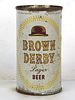 1960 Brown Derby Lager Beer 12oz 42-13.3a Flat Top Los Angeles California