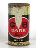 1962 GB Dark Bock Beer12oz Flat Top Can 68-11 Grace Bros. 