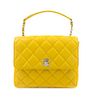 A Chanel Yellow Caviar Leather Cross Body Flap Bag, 9 1/2 x 7 1/2 x 3 1/2 inches.
