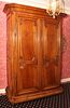 COUNTRY FRENCH STYLE WALNUT CARVED WOOD ARMOIRE