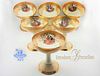 Set Of Six Hand Painted 19th C. Dresdner Porcelain Ice Cream Dessert Cup