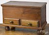 Miniature bench made walnut blanket chest, 11 1/4'' h., 16 3/4'' w.