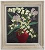 Margaret Gill (American 1901-1986), oil on canvas still life with flowers, signed lower right