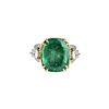 GIA Emerald, Diamond, Platinum and 18K Ring