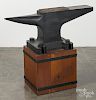 Painted pine anvil prop, early 20th c., 29'' h., 33 1/2'' w.