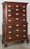 Pennsylvania Chippendale mahogany chest on chest, ca. 1770, 74'' h., 43 1/4'' w.