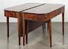 Federal mahogany two-part dining table, ca. 1805, open - 29'' h., 48'' w., 86'' d.