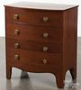 Federal style child's mahogany bow front chest, 26 1/2'' h., 22 3/4'' w.