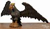 Carved and painted Schimmel style eagle, by Head, 9 3/4'' h., 23 3/4'' w.