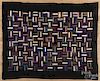 Victorian silk basketweave quilt, 71'' x 55''.