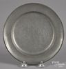 Meriden, Connecticut pewter plate, ca. 1825, bearing the touch of Ashbil Griswold, 7 3/4'' dia.