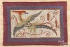 Hooked rug with phoenix, 23'' x 34''.