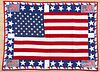 Patriotic American flag quilt, 39'' x 53''.
