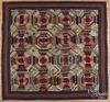 Pieced windmill variant quilt, late 19th c., 83'' x 86''.
