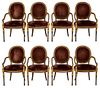 Regency Revival Gilt Wood Dining Chairs, 8