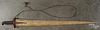 Painted swordfish bill sword, inscribed New Bedford Mass, signed R. Cloutier '32 N.B.M., 40'' l.