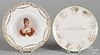 Limoges porcelain plate with a portrait of Pauline Bonaparte, 9 1/2'' dia.