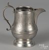 Cincinnati pewter cream pitcher, 19th c., bearing the touch of Homan & Co.