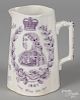 Masons Ironstone pitcher commemorating the jubilee of Queen Victoria, 6 3/8'' h.