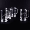 Set of Four Glass Beer Mugs Monogrammed for Paul Newman