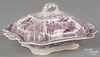 Purple Staffordshire Tyrolean covered vegetable, 12'' l.