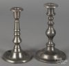 New York pewter candlestick, 19th c., bearing the touch of Endicott & Sumner, 7 1/4'' h.
