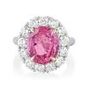 Ceylon Unheated Pink Sapphire and Diamond Ring, AGL Certified