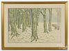 Three Henri Riviere color lithographs, two - 21 1/2'' x 32 1/2'' and 14 1/4'' x 10 1/2''.