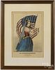 Currier and Ives color lithograph, titled The Star Spangled Banner, 11 1/2'' x 8 1/2''.