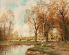 Willem Hendriks Jr. (Dutch, 1888-1966)      Autumn Landscape with Cows by a Pond