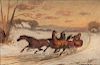 Scott (Nicholas Winfield) Leighton (American, 1849-1898)      Horses with Sleigh
