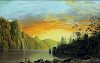 Bierstadt Chromolithograph of Sunset in California