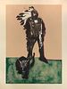 Fritz Scholder (1937-2005) - Indian with Cat, AP/4  c.1973 (PDC1945) 