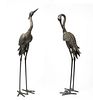 Pair of Tall Bronze Cranes