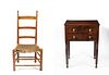 Two Drawer Side Table and Ladder Back Chair