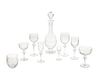 A Waterford crystal decanter and glassware set