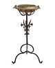 A Spanish Colonial Revival wrought iron and brass plant stand
