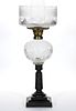 BULLSEYE BAND WITH ENTWINED CUTTING KEROSENE STAND LAMP