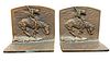 Vintage "End of Trail" Bronze Bookends 