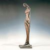 Weis Signed Metal Alloy Woman Sculpture