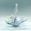 Murano Glassware Crystal Clear Basket Sculpture
